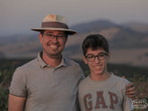 Jose Renno Moreira, and son Felipe, at the top of Fazenda Sao Joaquim coffee farm in Saō Sebastiaō da Bela Vista region, Sul de Minas, Brazil.