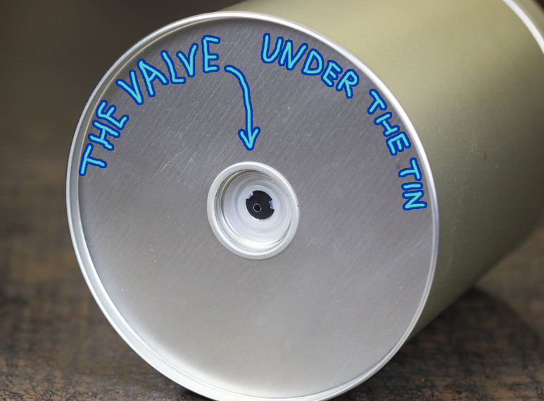 Coffee Tin with De-Gas Valve – Sweet Maria's