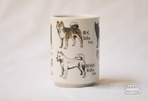 Japanese Dogs Cup, featuring tames and breeds in English and Kanji characters.