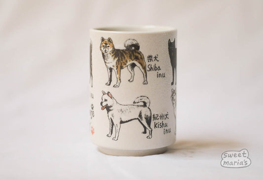 Japanese Dogs Cup, featuring tames and breeds in English and Kanji characters.