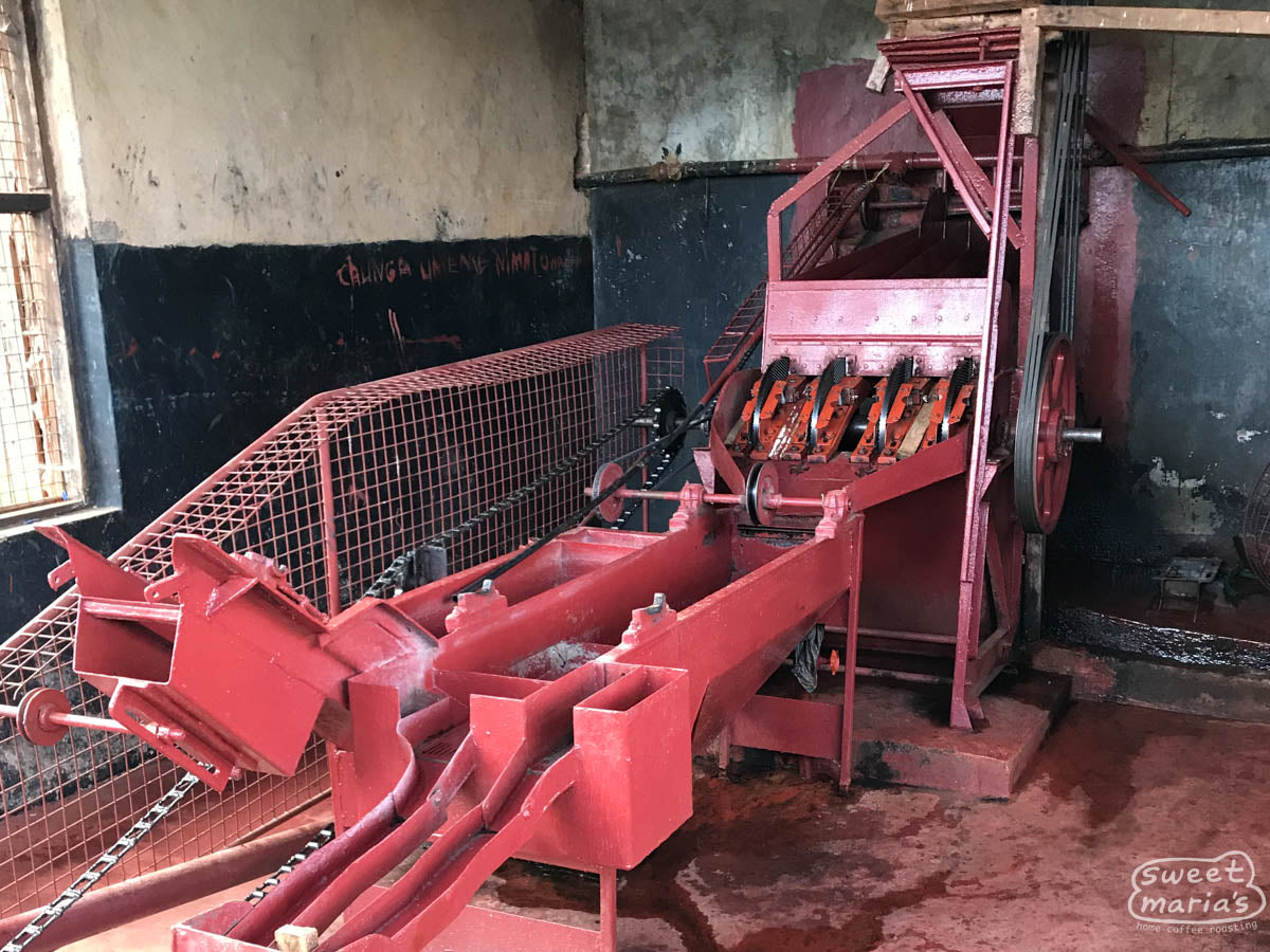 The four-disc pulper at the Rukira factory in Kenya