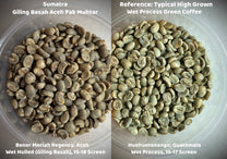 This is a different wet hulled Aceh coffee, but gives you an idea of what to expect from the green, unroasted coffee.