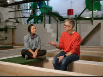 Lucia Solis (L) and James Hoffman (R) discussing fermentation by the tanks. Source: James Hoffman, YouTube