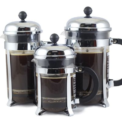 The Bodum Chambord French Press is available in three size: 4 cup, 8 cup and 12 cup