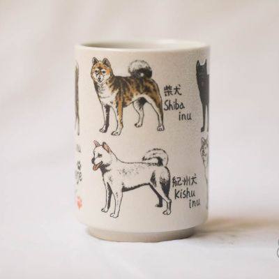 Japanese Dogs Cup, featuring tames and breeds in English and Kanji characters.