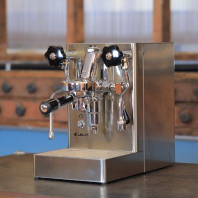The Lelit MaraX Espresso Machine, which features the E58 group head with a thermal siphon circulation system for temperature stability.