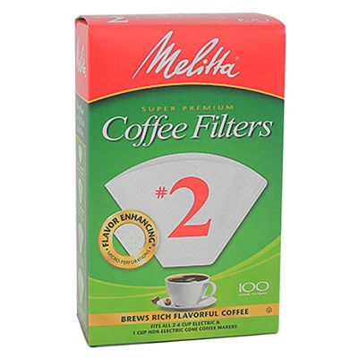 Melitta Filters #2 Size Box of 100 - White