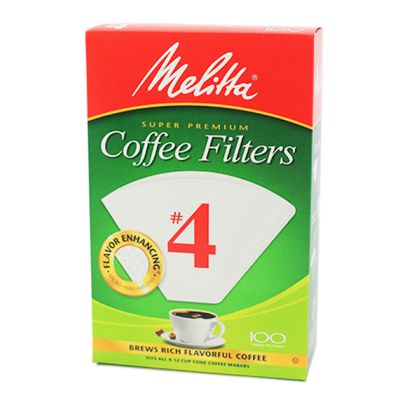 Melitta Filters #4 Size Box of 100 - White