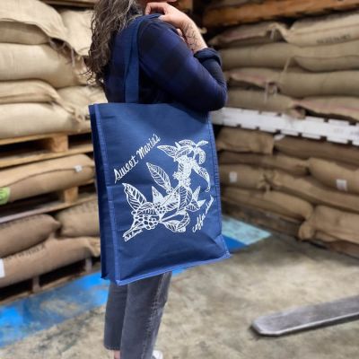 Sweet Maria's Blue Jute Tote Bag