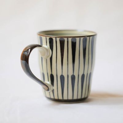 Tokusa Pattern Mug from Japan - a traditional design invoking horsetail plant 