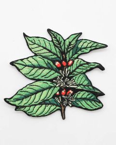Sweet Maria's Coffee Branch Patch, die cut shape, 100% embroidery coverage! 