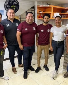 The El Bombo cupping lab team, with John, the founder 3rd from left. 