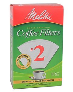 Melitta Filters #2 Size Box of 100 - White