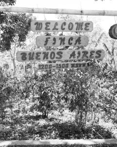 The sign at the gate of Finca Buenos Aires in Dipilto, Nicaragua.