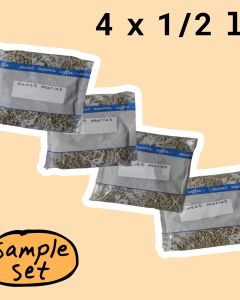 The Green Coffee Mini Sample Set includes 4 different 1/2 lb bags of green coffee, all from various origins.